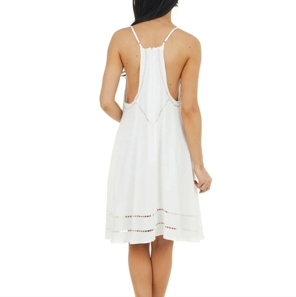 NWT Lulu's Womens Comfort Swing Mini Linen Blend Sleeveless Dress sz M - Picture 2 of 11